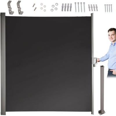Tomido Výsuvná boční terasová markýza LUARO, 180 x 400 cm, šedá KX3219 – Zboží Mobilmania
