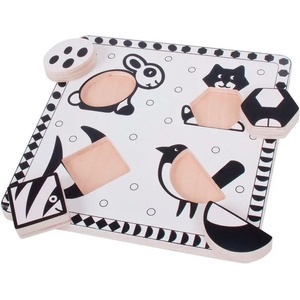 Bigjigs Toys Дървен пъзел Bigjigs - Черно-бели животни, Вид 1 (BJ515) - ozone