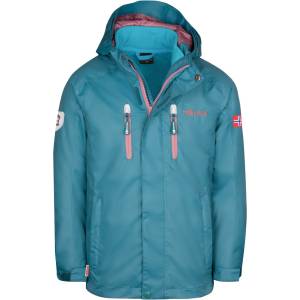 TROLLKIDS Детско 3-в-1 яке Trollkids Kid's Myrdal 3in1 Jacket Pro 3-in-1 jacket - Teal / Glacier Green / Orchid - размер 92 (EU) (703-3871-0411)