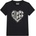 GUESS Черна тениска с къс ръкав за момиче със сърце от камъни и надпис Guess