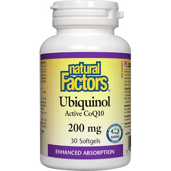 Natural Factors Ubiquinol Active CoQ10, 200 mg, 30 софтгел капсули, Natural Factors