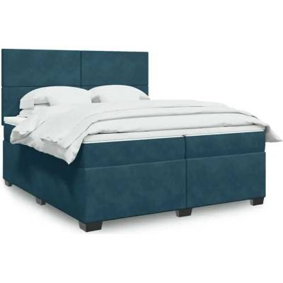 vidaXL 11461.3293300 Boxspring postel s matrací modrá samet