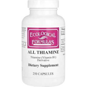Ecological Formulas All Thiamine, 250 капсули, Ecological Formulas (68057 (250THIAM2) EF)