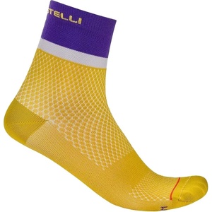 Castelli Дамски чорапи за колоездене Castelli Women's Tonal Logo 12 Sock Cycling socks - Mango Mojito / Ultraviolet-Purpl - размер 35-38 (EU) (207-1179-0211)