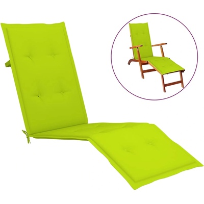 vidaXL Възглавница за стол шезлонг ярко зелена (75+105)x50x4 см (314184)