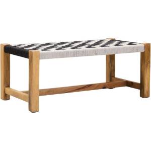 Premier Housewares Черно-бял пейка от масивно дърво Satna - Premier Housewares (5529789)