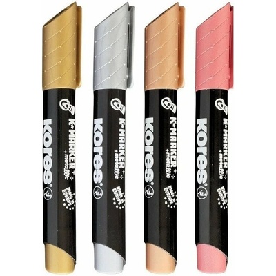 Kores kreativní popisovač K-Marker Metallic set 4 ks, metalické barvy