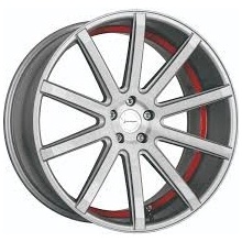 CORSPEED DEVILLE 9,5x19 5x112 ET47 Silver brushed Surface undercut Color Trim red