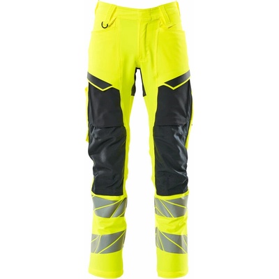 MASCOT ACCELERATE SAFE 19479-711-17010 Reflexné bezpečnostné nohavice HI-VIS reflexná žltá / tmavomodrá, predĺžená veľkosť