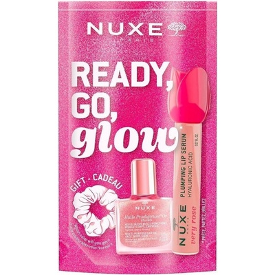 NUXE Подаръчен комплект Ready Go Glow Pink, със скрънчи, 2 части