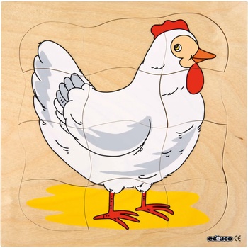 Educo От пиленце до кокошка - дървен пъзел, представящ растежа, Educo (E522012)