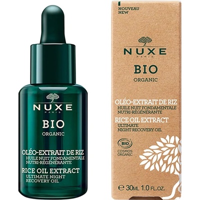 NUXE Bio Organic Rice Oil Extract подхранващо и регенериращо нощно масло за лице за жени 30 мл