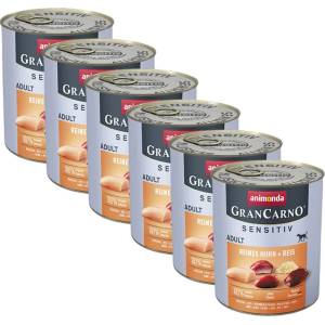Animonda GranCarno Sensitiv Adult - пиле с ориз 6 x 800г