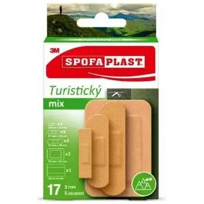 3M SPOFAPLAST Náplasť TURISTICKÝ MIX 3 typy 5 veľkostí 17 ks