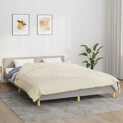 VidaXL deka polyester krémová 200x200