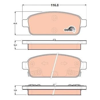 TRW Sada brzdových platničiek kotúčovej brzdy GDB1844