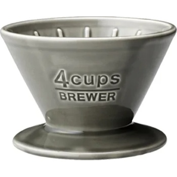 Kinto SCS Порцеланов дрипер - Сиво, 4 чаши (27632)