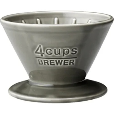 Kinto SCS Порцеланов дрипер - Сиво, 4 чаши (27632)