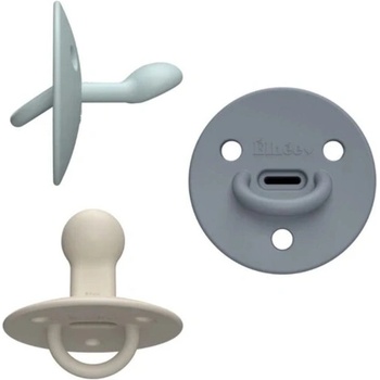 Elhée: Комплект от 3 бр. Залъгалки / биберони от медицински силикон ChooChoo - 0-6 месеца - Buddy (сини нюанси) (SPCBUDDY1)