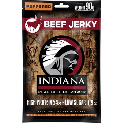 Indiana Jerky Beef Peppered Hovězí sušené maso s Pepřem 90 g