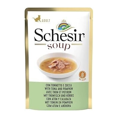 Schesir Adult Cat Soup пауч супа за котки с риба тон и тиква 85gr