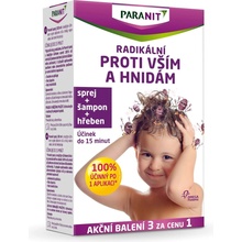 Paranit sprej 100 ml + hřeben + šampon 100 ml dárková sada
