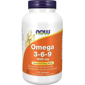 NOW Omega 3-6-9, 1000 mg, 250 меки капсули, Now