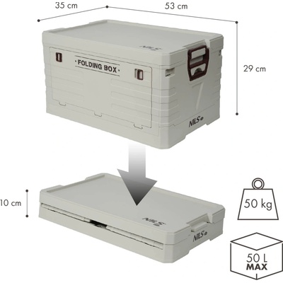 Nils Skládací box s víkem Camp NCB4004 50 l šedý