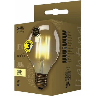 Emos LED žiarovka Vintage G95 4W E27 teplá biela