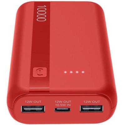 Cellularline Портативна батерия Cellularline - Essence Entry, 10000 mAh, червена (15036)