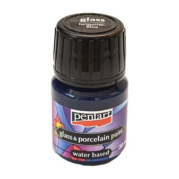 Pentart Farba na sklo a porcelán 30 ml tyrkysová-modrá