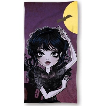 MLC bavlnená plážová osuška Wednesday Addams 70 x 140 cm