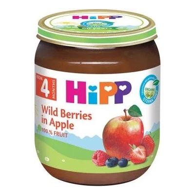 Hipp Био плодово пюре Hipp - Горски плодове и ябълка, 125 g (AL4203-01)