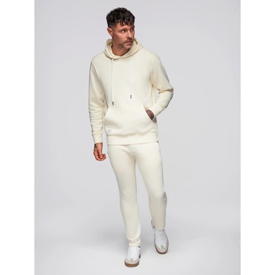 Ombre Clothing Мъжки спортен костюм суитшърт + панталони regular fit - крем V11 Z120 Ombre Clothing Ombre Clothing | Byal Bezhov | МЪЖЕ | M