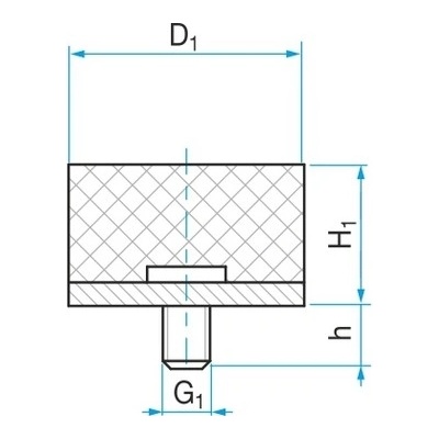 D D50-H20 M10x38 silentblok