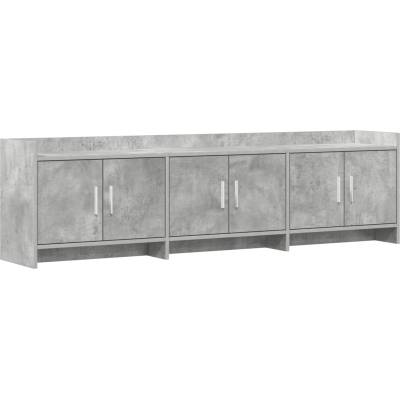 vidaXL ТВ шкаф 168 x 33 x 47 см Бетонно сиво Инженерна дървесина (8011206)