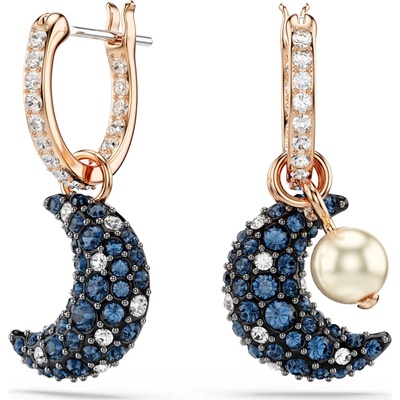 Swarovski Visací asymetrické náušnice 2v1 Měsíc Sublima 5671569