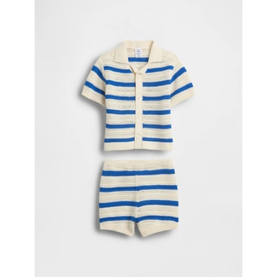 GAP Baby háčkovaný outfit set Modrá Modrá