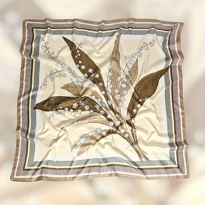 Classic Scarf dámský šátek v hnědých zemitých tónech KONVALINKA