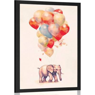 Plakát zasněný slon s balony - 60x90 no frame