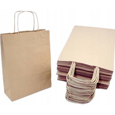 Papírové tašky Hurtopak 24x11x32 cm hnědé 25 kusů