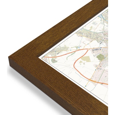 Excart Maps Olomouc - nástěnná mapa 140 x 100 cm Varianta: mapa v dřevěném rámu, Provedení: Pegi tmavý ořech