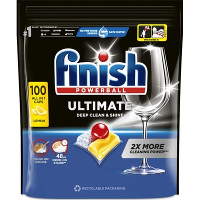 Finish Powerball Ultimate All in 1 Lemon Sparkle kapsle do myčky nádobí 100 ks 1290 g – Sleviste.cz