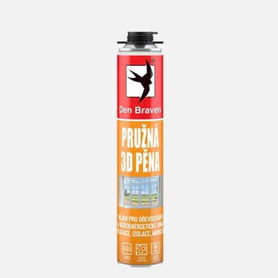 Pružná pěna 3D ELASTIC Den Braven, pistolová dóza 750 ml, bílá