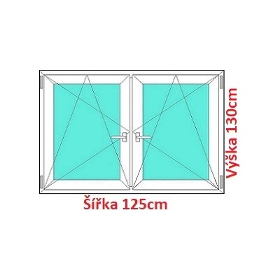Soft Dvojkrídlové plastové okno 125x130 cm, OS+OS, so stĺpikom