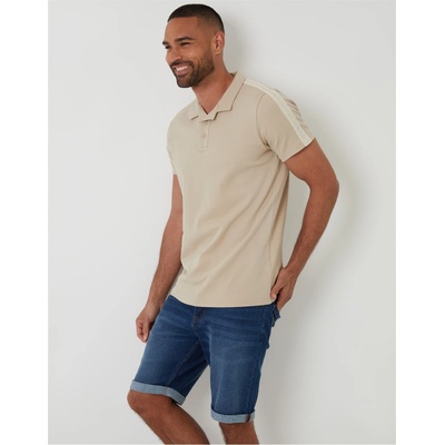 Threadbare Блуза с яка Threadbare Men's Kirkby Short-Sleeve Polo Shirt - Stone