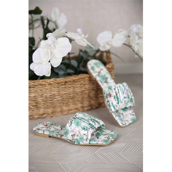 Moda Trend Дамски чехли с цветен десен - Зелени #310899 (310899_Зелен)