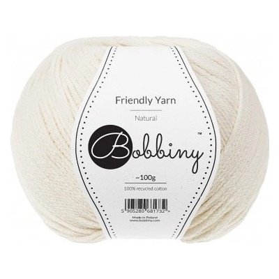 Bobbiny bavlněná příze FRIENDLY YARN 1,5mm natural