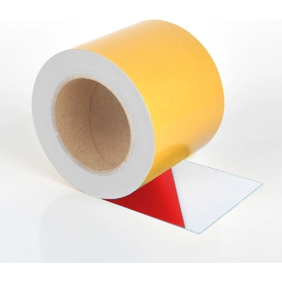 Univerzální podlahová páska WT-5125 – PVC, červeno-bílá, 100 mm × 10 m