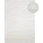 Flair Rugs Бял ръчно изработен килим със смес от вълна 200x290 cm Sculptured Wave - Flair Rugs (503119381603)